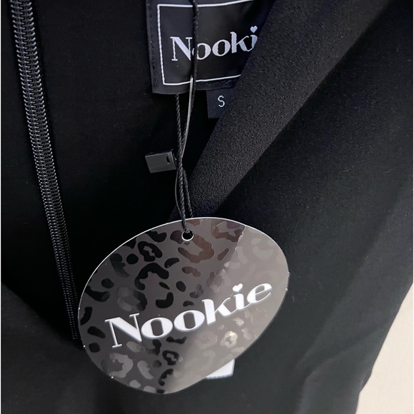 Nookie Fringe Mendez Black Elegant MIDI Dress NWT Small - Picture 7 of 9